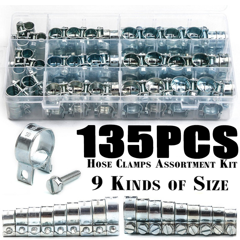 Hose Clamp Assorted - 135/60Pcs 호스 클램프 이중 귀 클램프