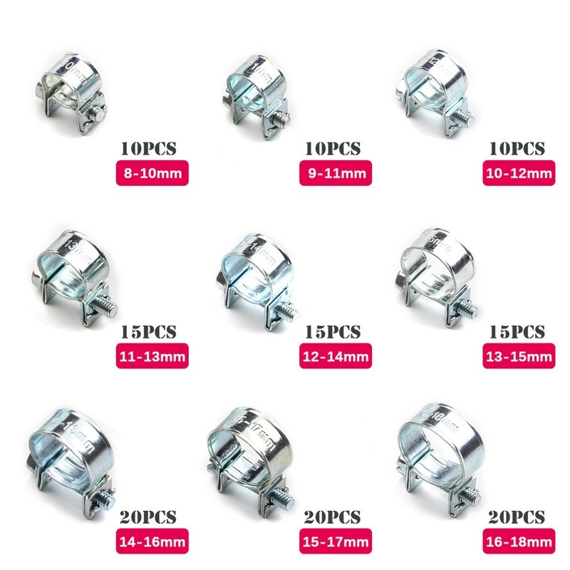 135/60Pcs 호스 클램프 이중 귀 클램프 8-18 - Hose Clamp Assorted 리뷰 및 가격
