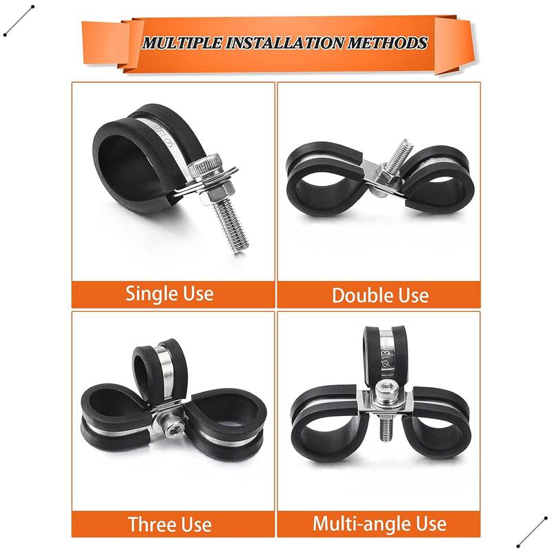 60Pcs 케이블 클램프 분류 키트, 304 스테인레스 - Hose Clamp Assorted 리뷰 및 가격