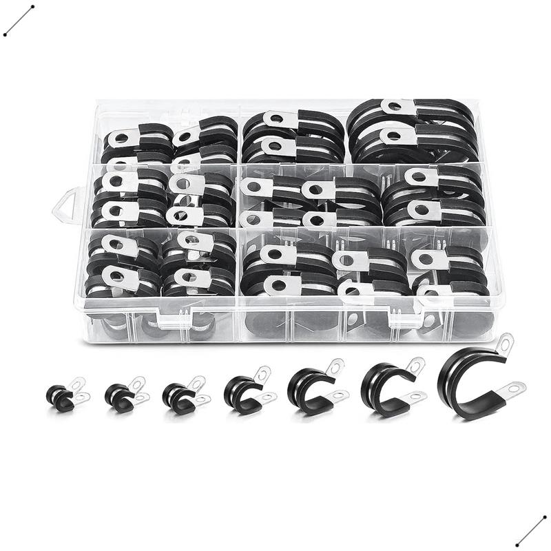 60Pcs 케이블 클램프 분류 키트, 304 스테인레스 - Hose Clamp Assorted 리뷰 및 가격